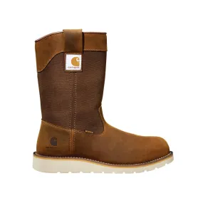 10" Wellington Soft-Toe Waterproof Wedge Pull-On Boot Brown