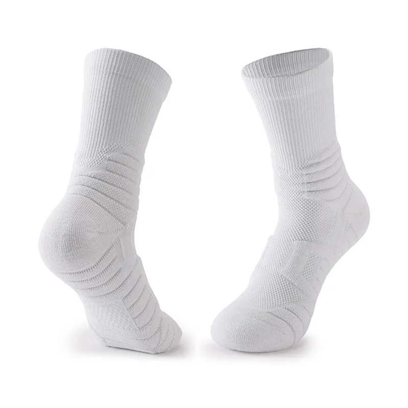 3 Pack Solid White Sports Socks for Men