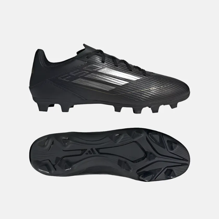 Adidas F50 Club Flexible Ground Unisex Football Shoes - Core Black/Iron Metallic/Gold Metallic