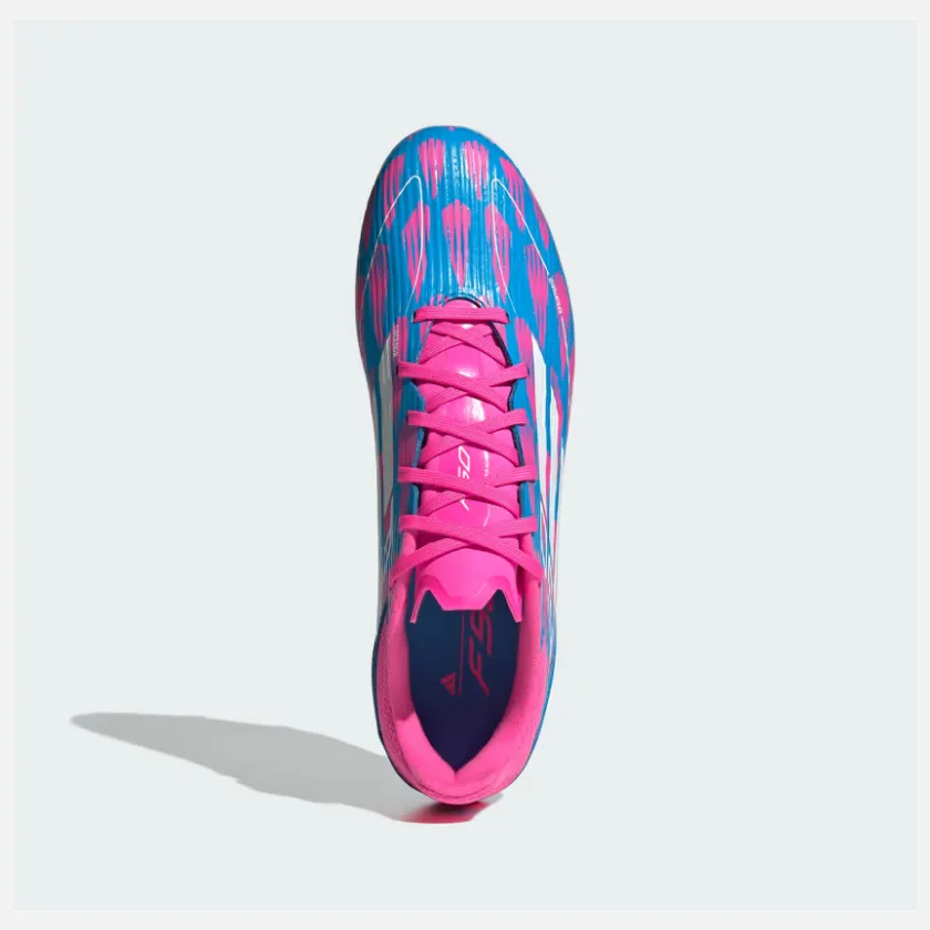 Adidas F50 League Firm/Multi-Ground Men's Football Shoes -Solar Blue/Cloud White/Solar Pink