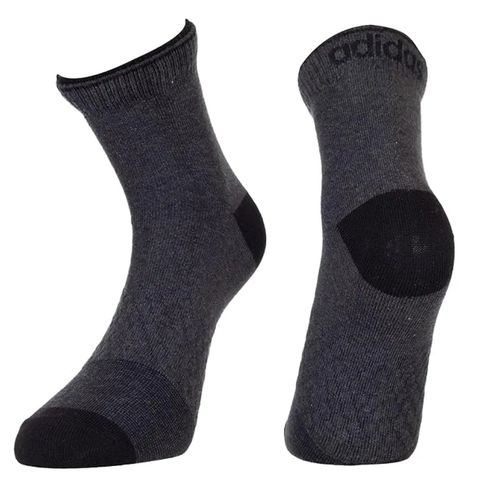 Adidas Men's Flat Knit Ankle Socks (Anthra Melange/Black/Olive)