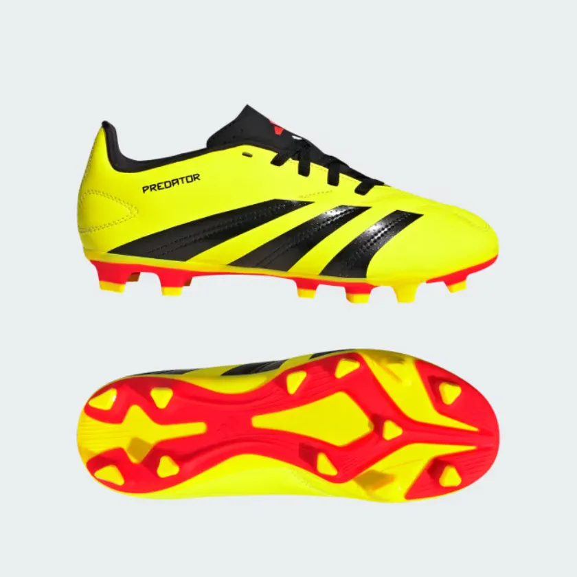 Adidas Predator Club Flexible Ground Football Kids Unisex Shoes (4-7Year) -Team Solar Yellow 2/Core Black/Solar Red