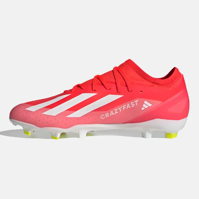 Adidas X Crazyfast League Firm Ground Football Shoes - Solar Red/Cloud White/Team Solar Yellow 2