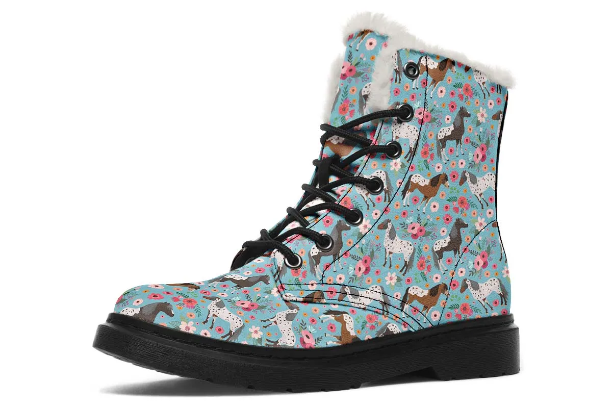 Appaloosa Horse Flower Winter Boots