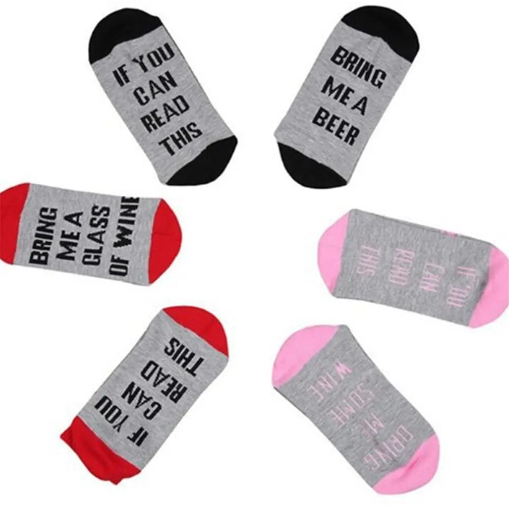 Autumn Spring Christmas Dobby Custom Wine Cotton Polyester Socks for Women