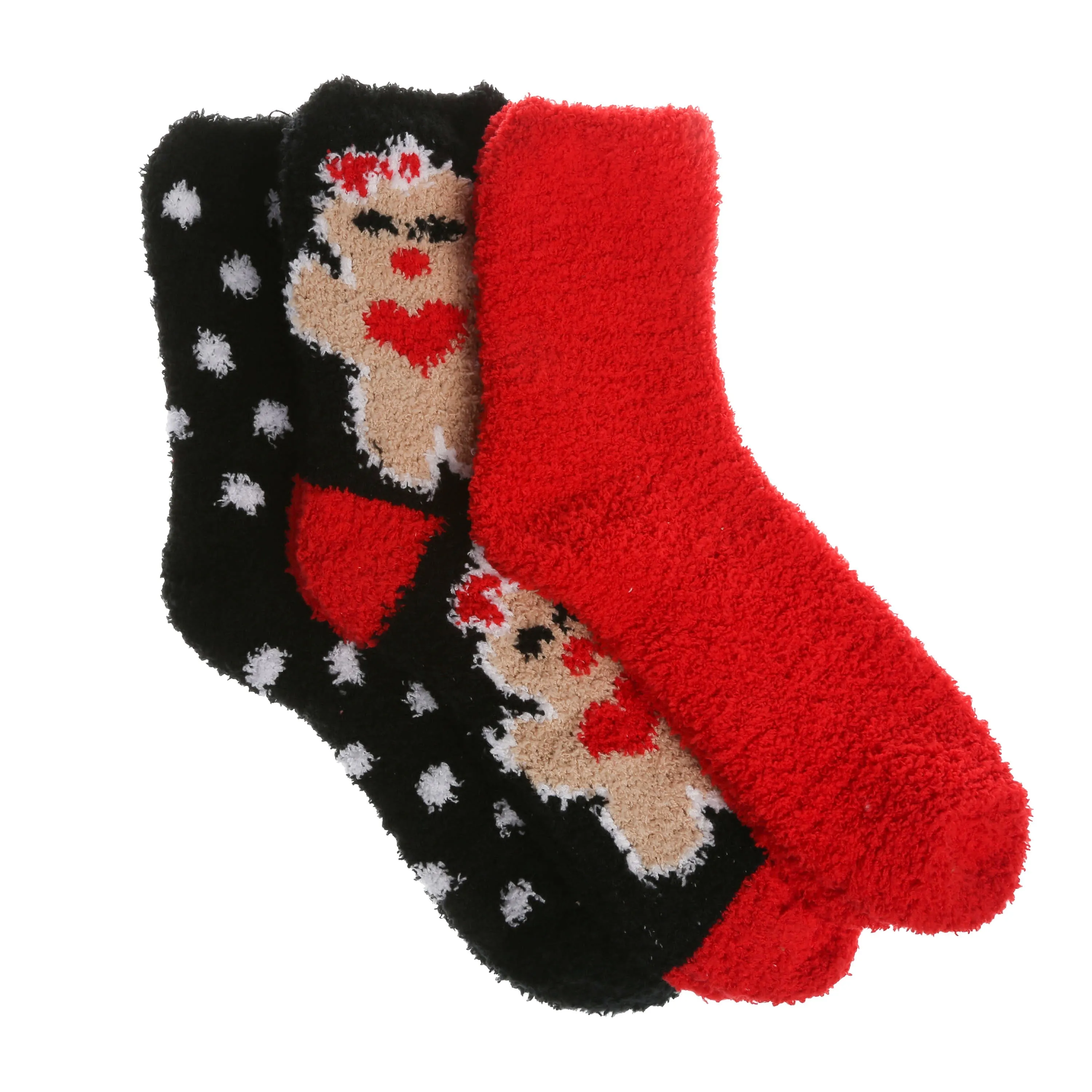 Betsey Johnson Women's 3 Pairs Cozy, Fuzzy, Warm and Slippers Crew Socks with Gift Box - Cute Fluffy Socks for Women