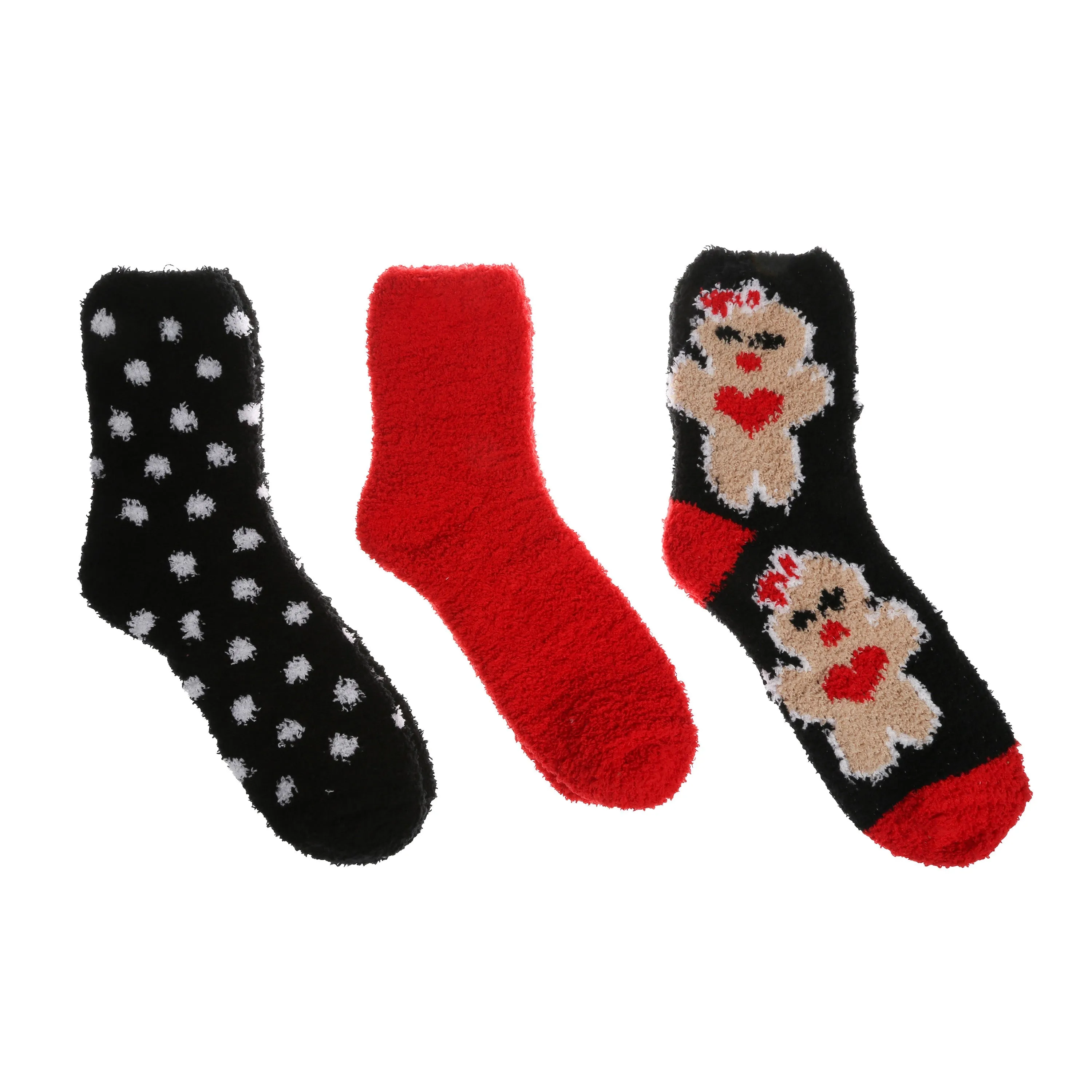 Betsey Johnson Women's 3 Pairs Cozy, Fuzzy, Warm and Slippers Crew Socks with Gift Box - Cute Fluffy Socks for Women