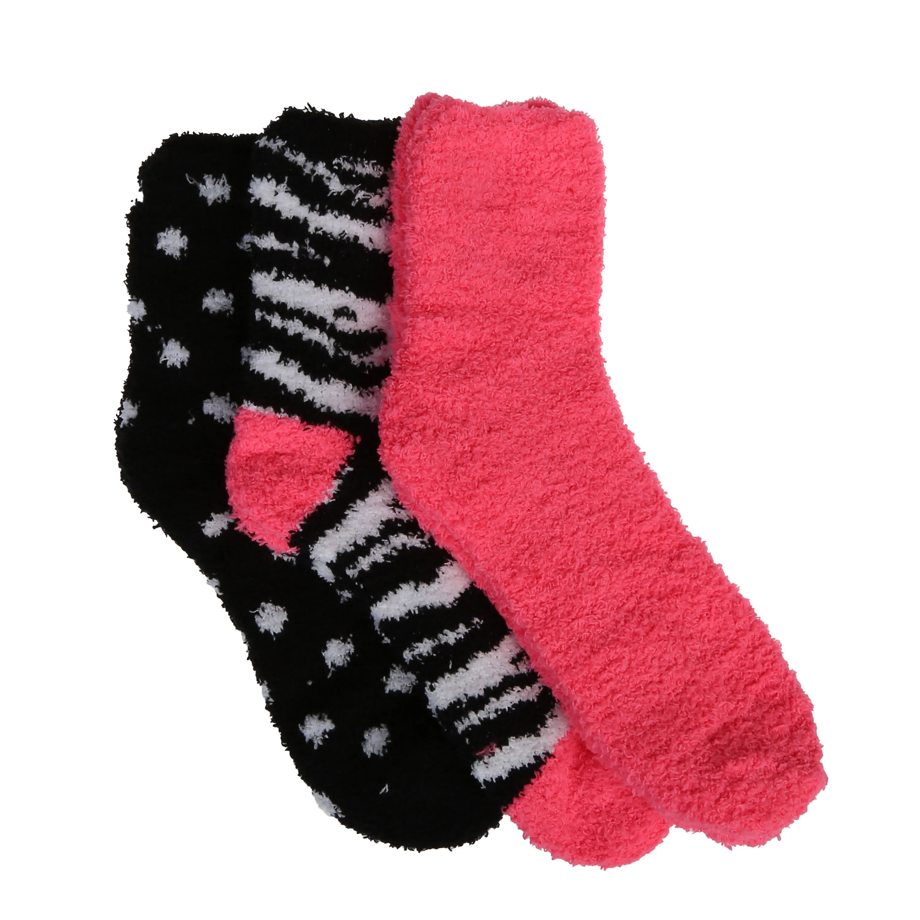 Betsey Johnson Women's 3 Pairs Cozy, Fuzzy, Warm and Slippers Crew Socks with Gift Box - Cute Fluffy Socks for Women