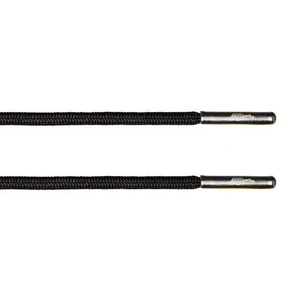 Black Rope Lace - Silver Metal Aglet