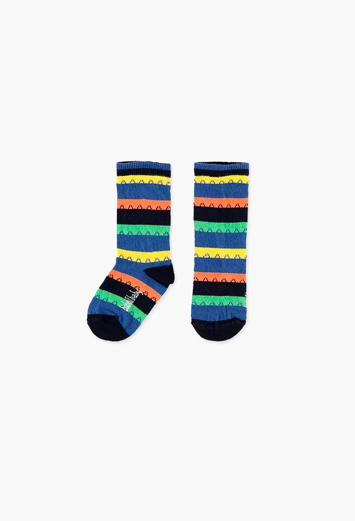 Boboli 3pk Socks - Orange/Blue Combo