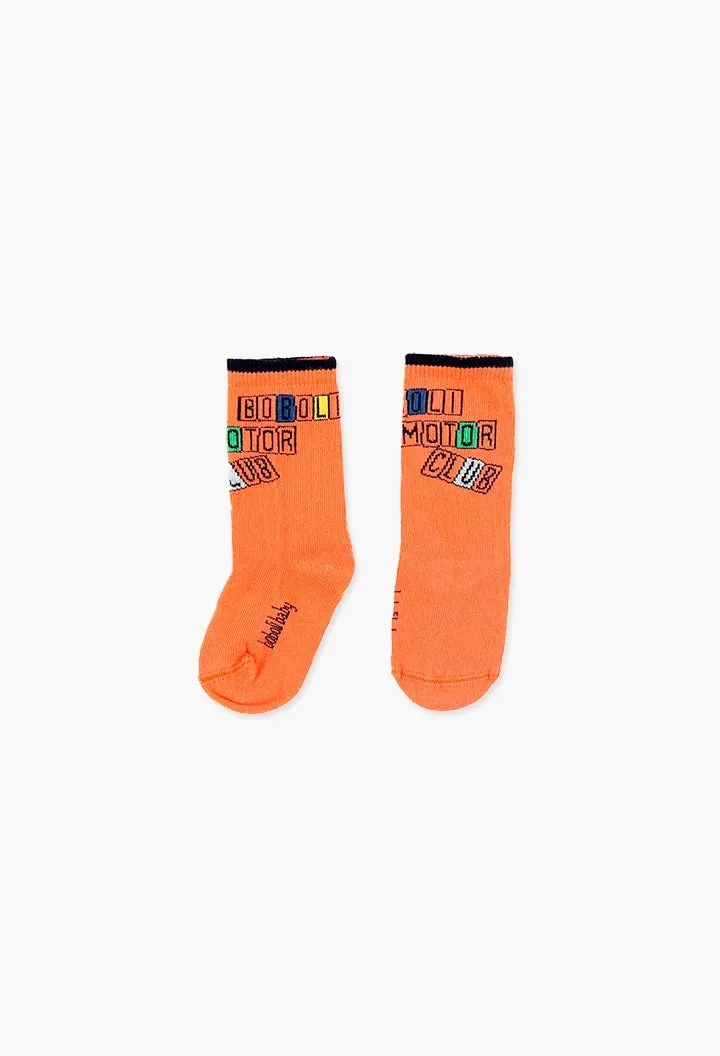 Boboli 3pk Socks - Orange/Blue Combo