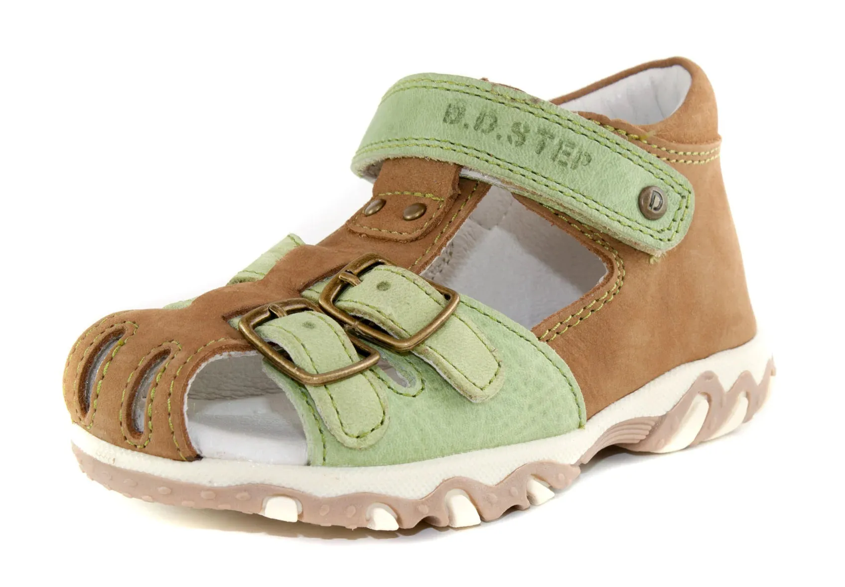 D.D. Step Toddler Boy Sandals Brown And Khaki - Supportive Leather Shoes From Europe Kids Orthopedic