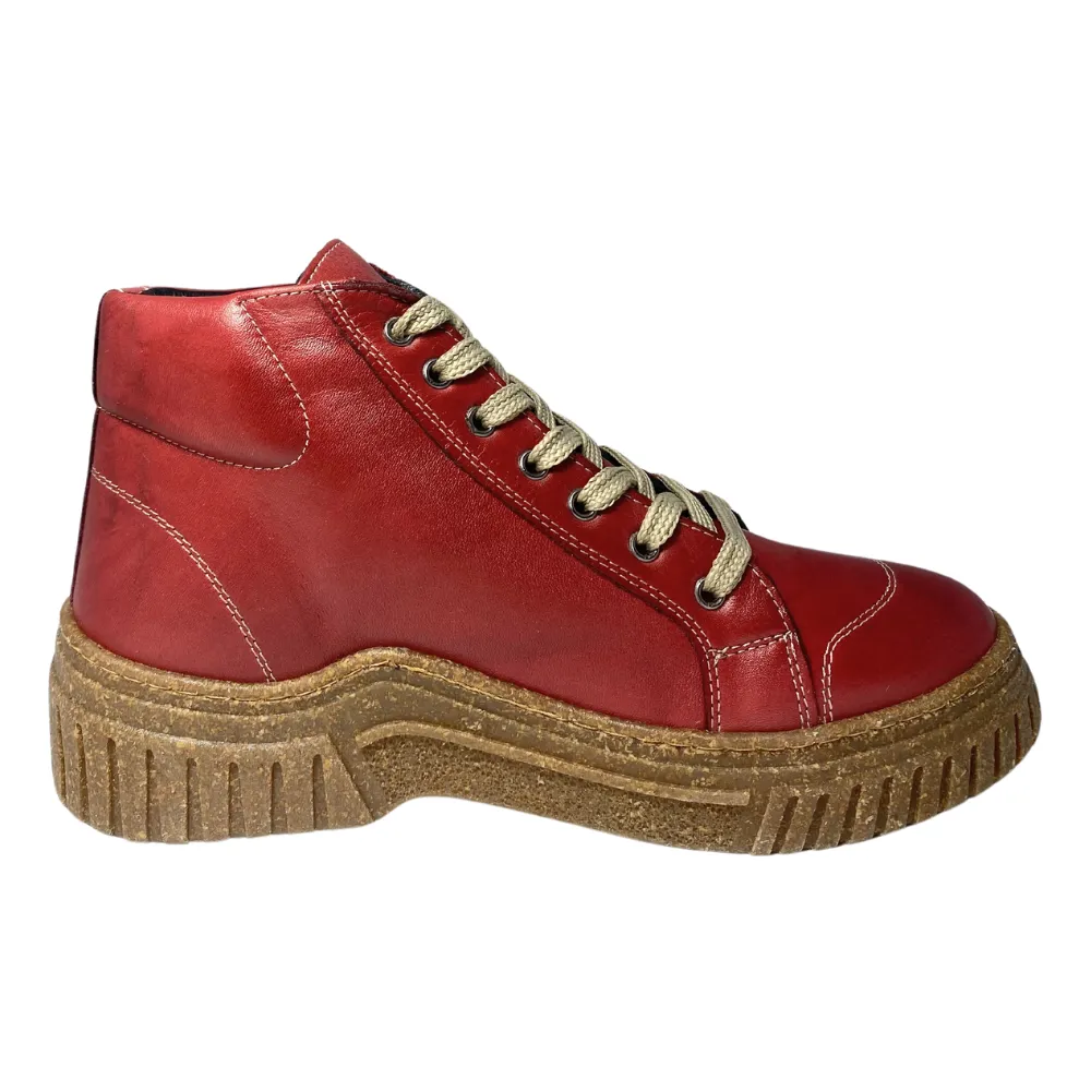 Eric Nurnberg Jace Airlaf Red Leather Boot (Women's)