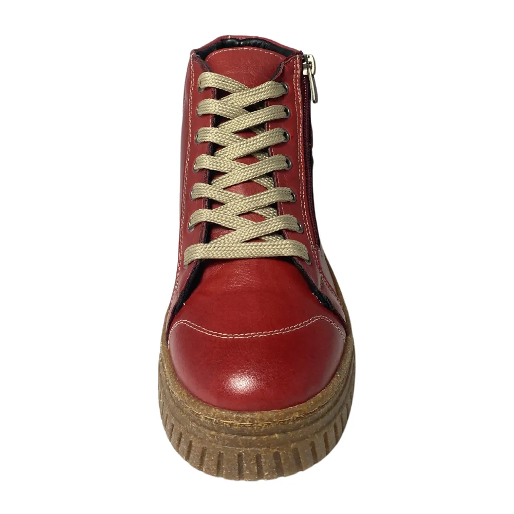 Eric Nurnberg Jace Airlaf Red Leather Boot (Women's)