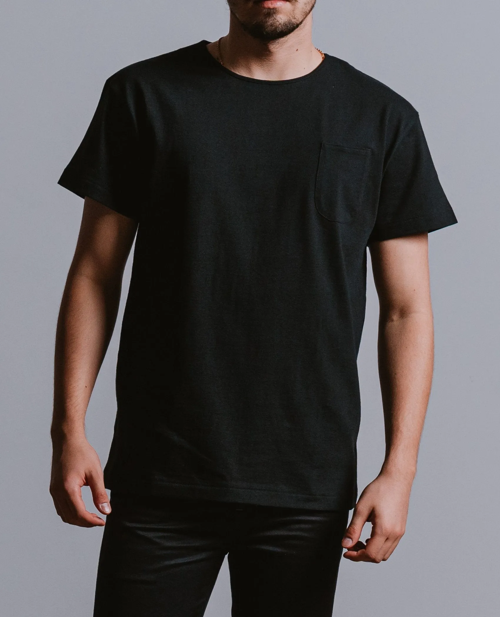 F. CLASSIC Simple Pocket T Black