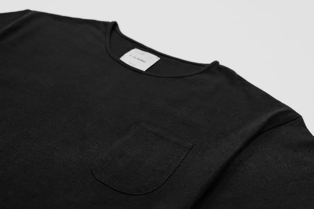 F. CLASSIC Simple Pocket T Black