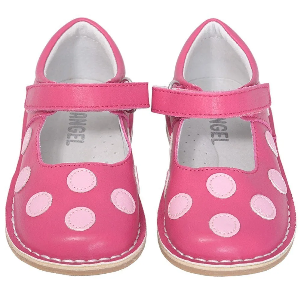 Fuchsia Pink Dot Mary Jane Dress Shoe Baby Toddler Girl 4-10