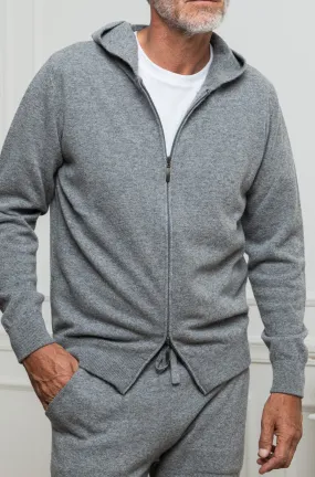 Grey Leisure Zip Hoodie - Made in Italy