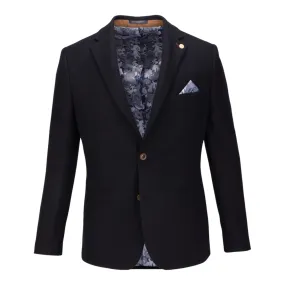 Guide London Navy Wool Blend Blazer (JK3546)