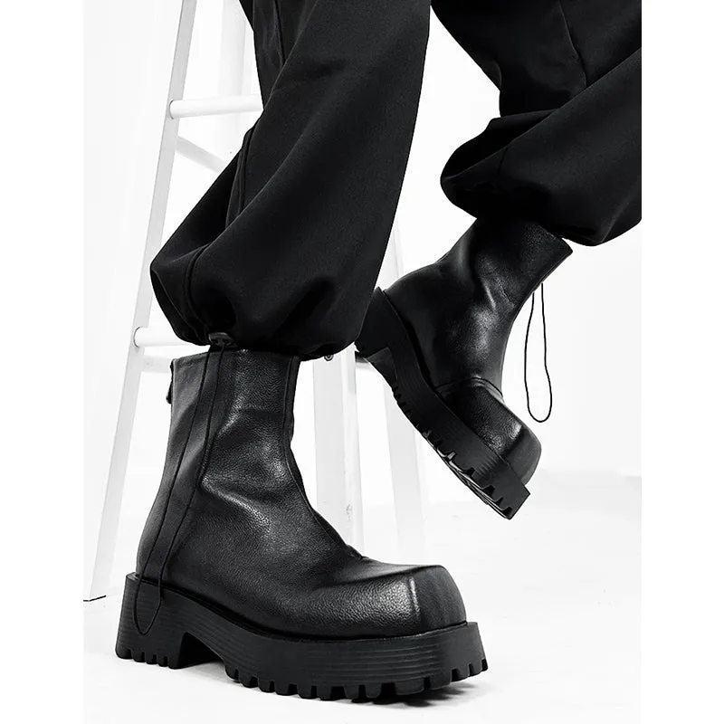 Halloy™ Platform Square Toe Martin Boots