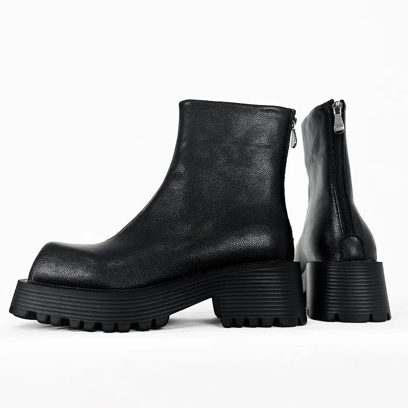 Halloy™ Platform Square Toe Martin Boots