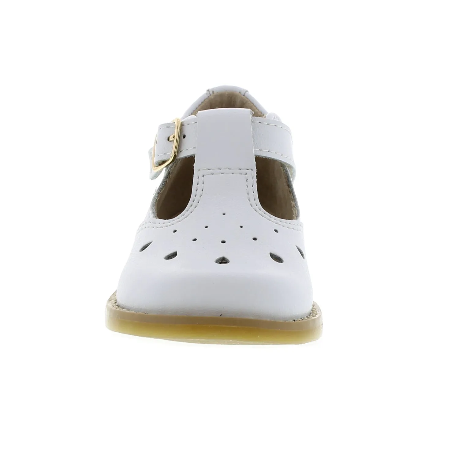 Harper Baby T-strap Dress Shoe - White Leather