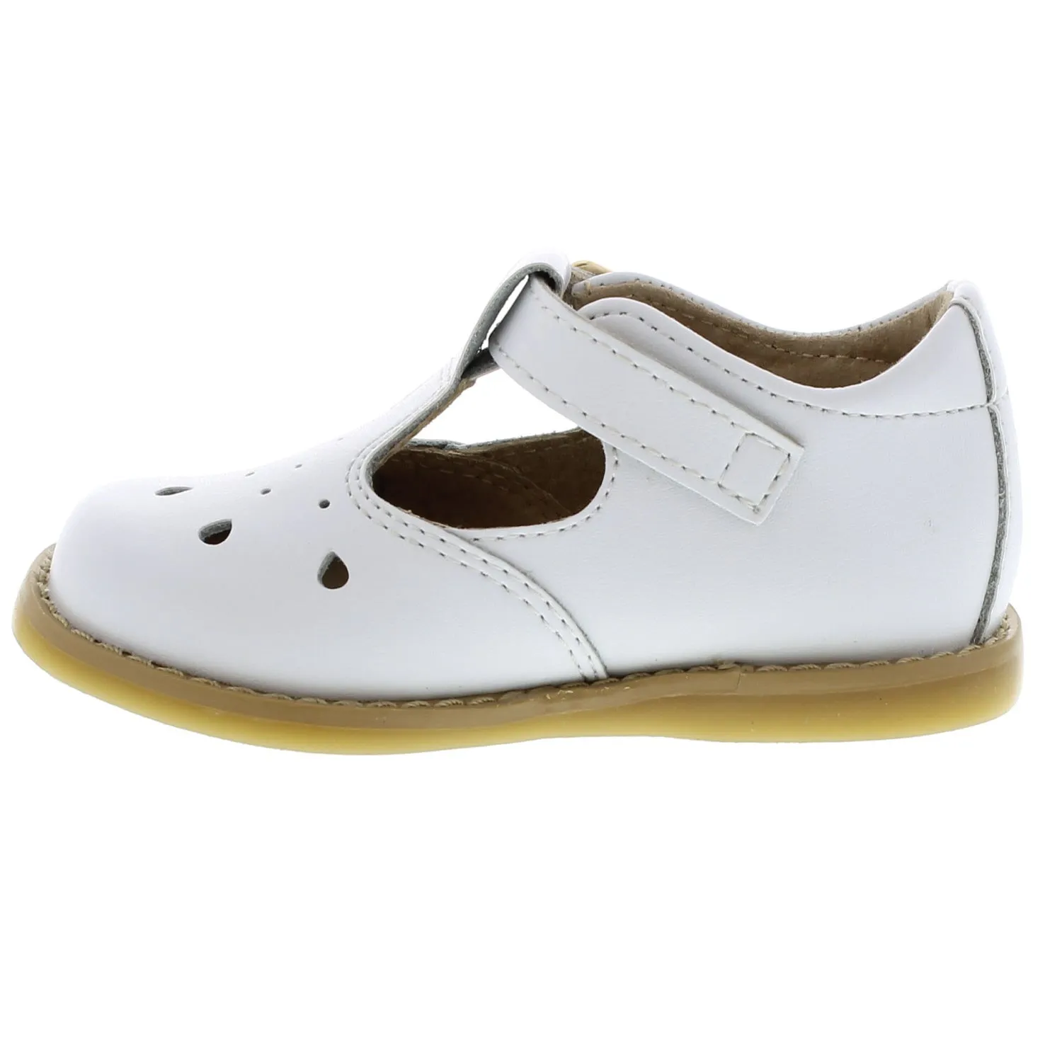 Harper Baby T-strap Dress Shoe - White Leather