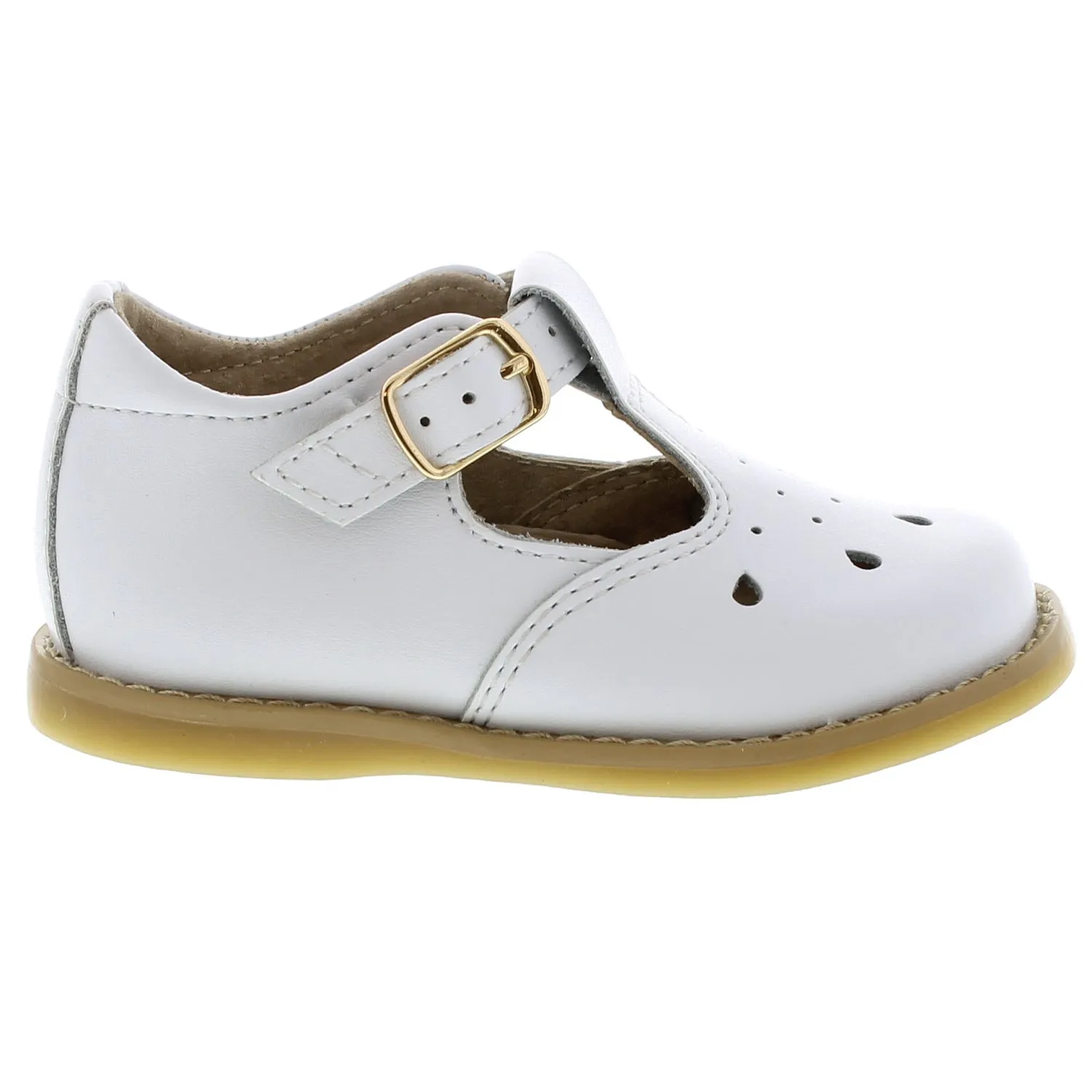 Harper Baby T-strap Dress Shoe - White Leather