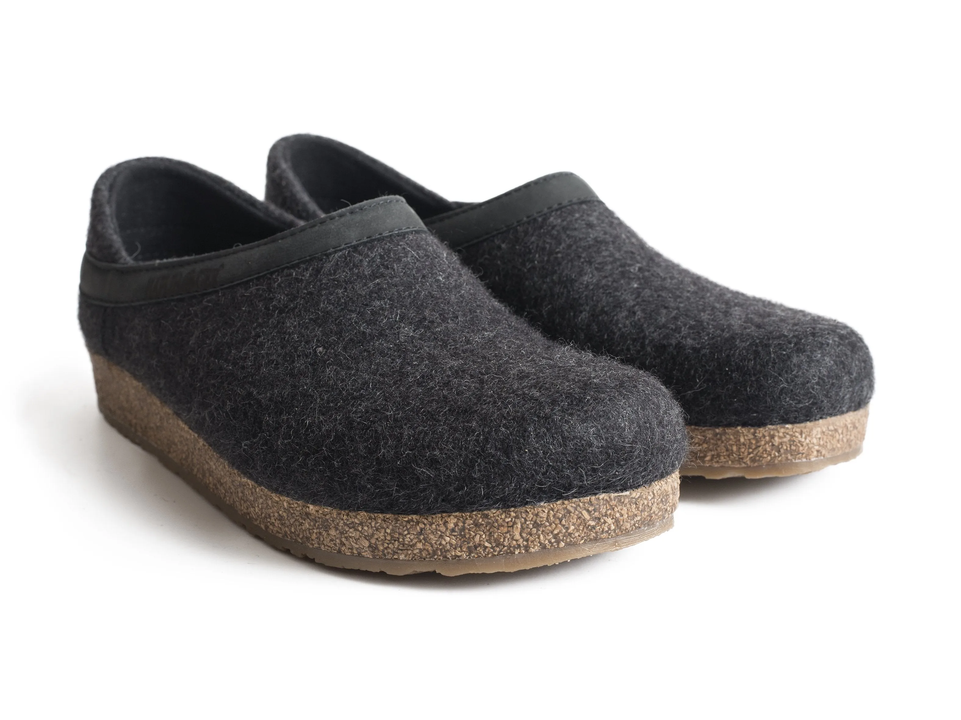 High Back Charcoal Cork & Wool Clog