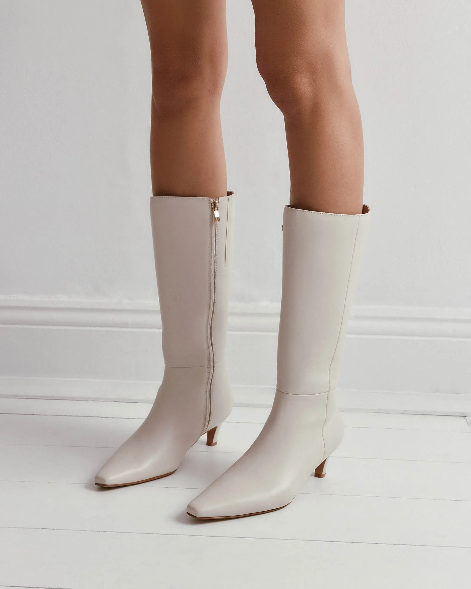 ISLA CALF BOOTS OFF WHITE LEATHER