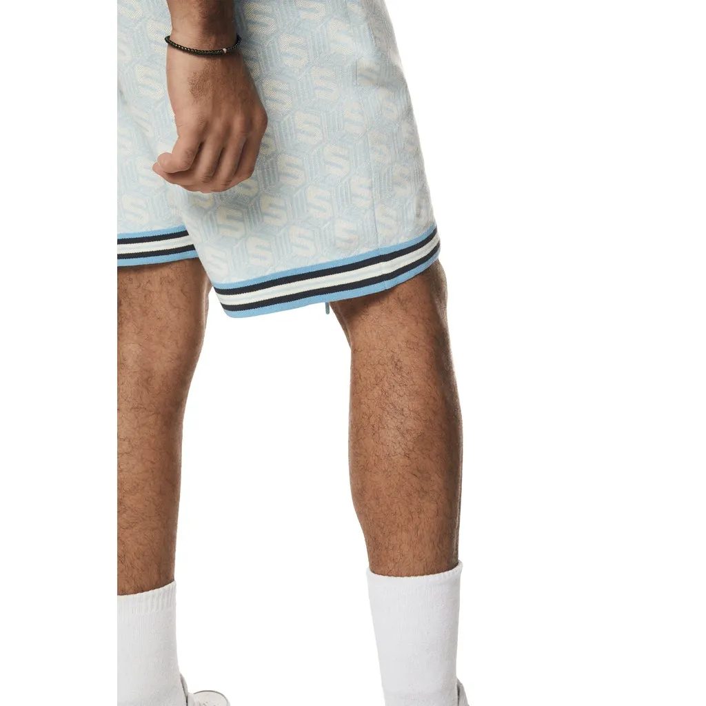 Jacquard Knit Shorts - Airy Blue