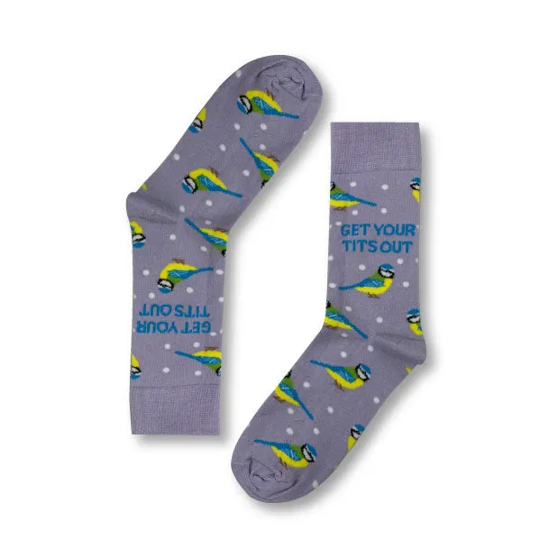 Ladies/Gents Cotton Rich Socks Uni-Sex Urban Eccentric Novelty Get Your Birds Out