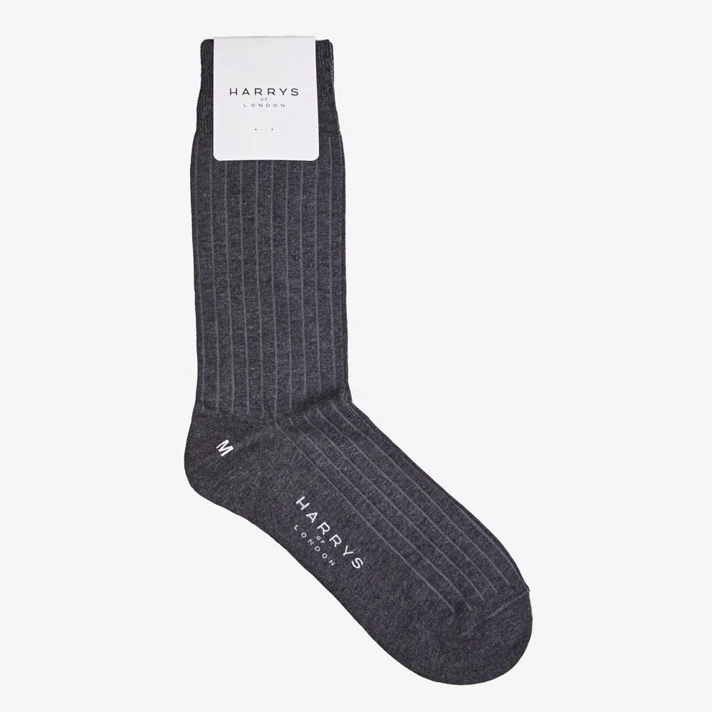 Ribbed Sock Cotton Grey