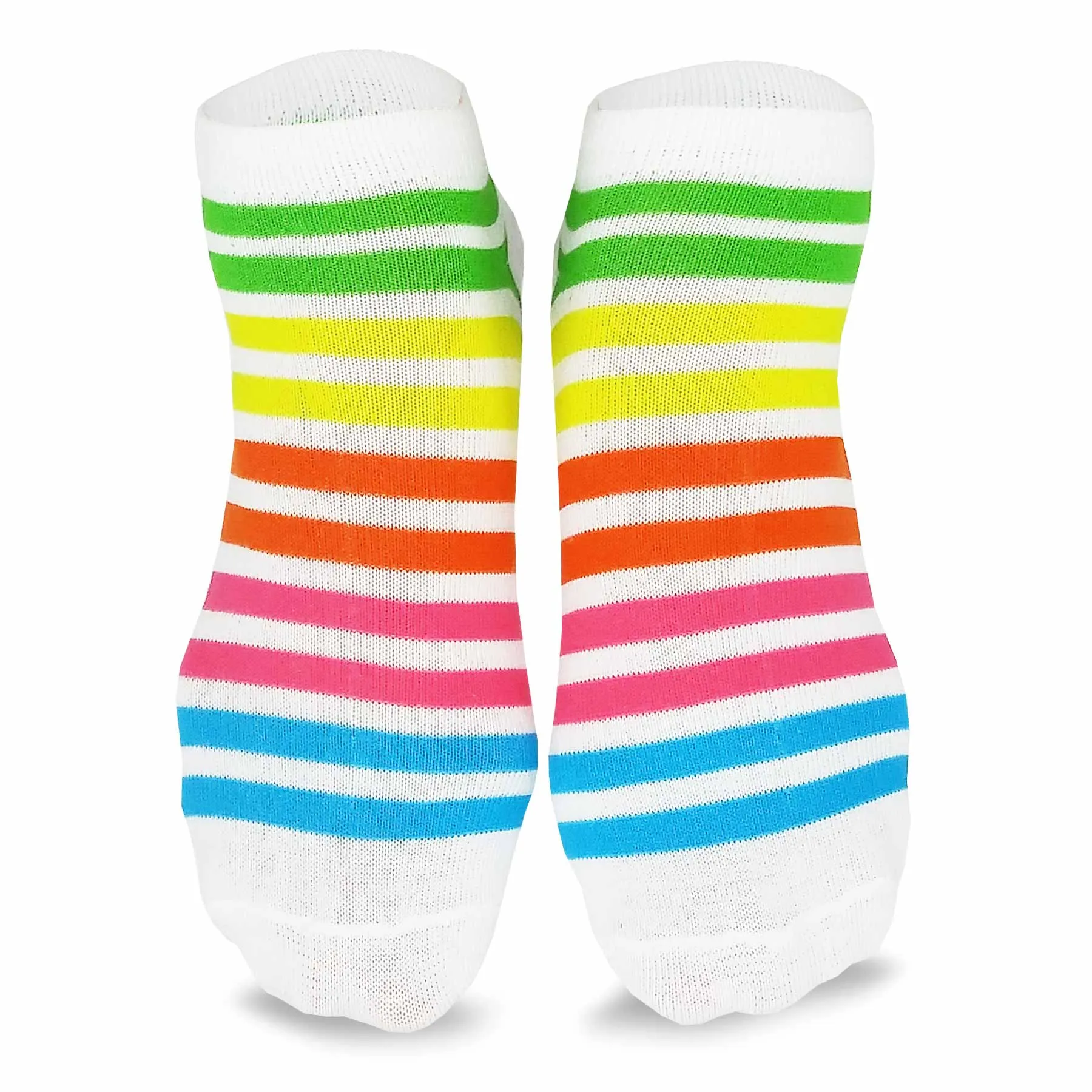 TeeHee Socks Women's Casual Polyester No Show Stripes/Plain 6-Pack (3109)