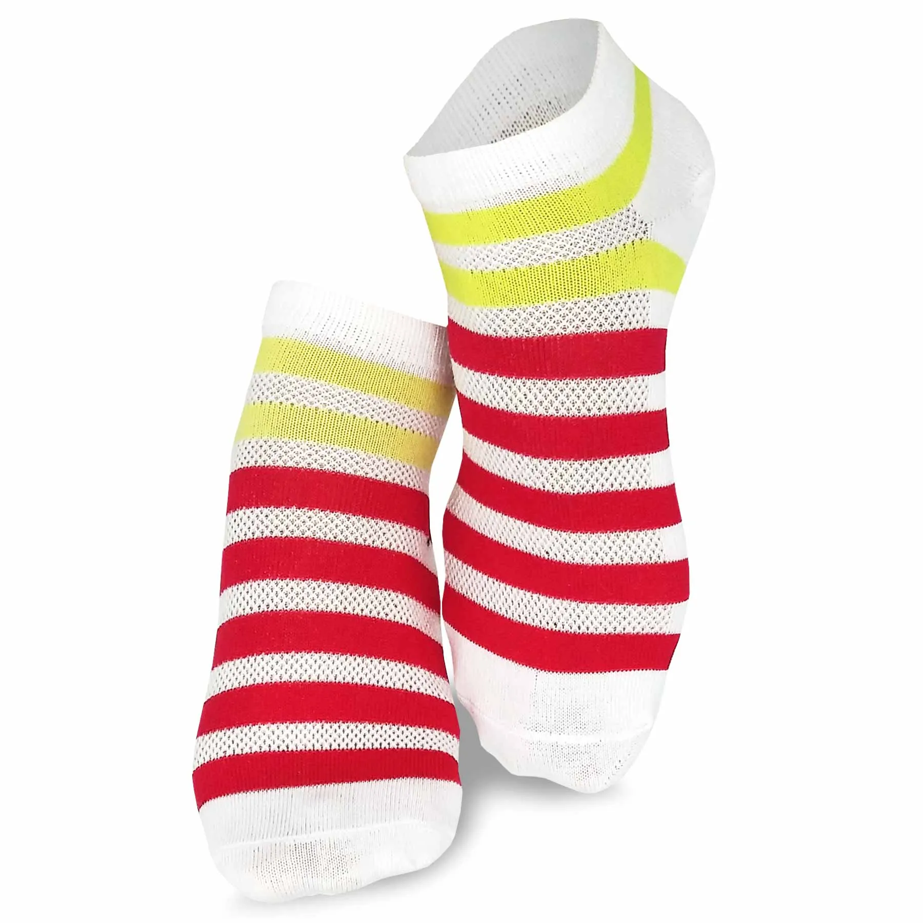 TeeHee Socks Women's Casual Polyester No Show Stripes/Plain 6-Pack (3109)