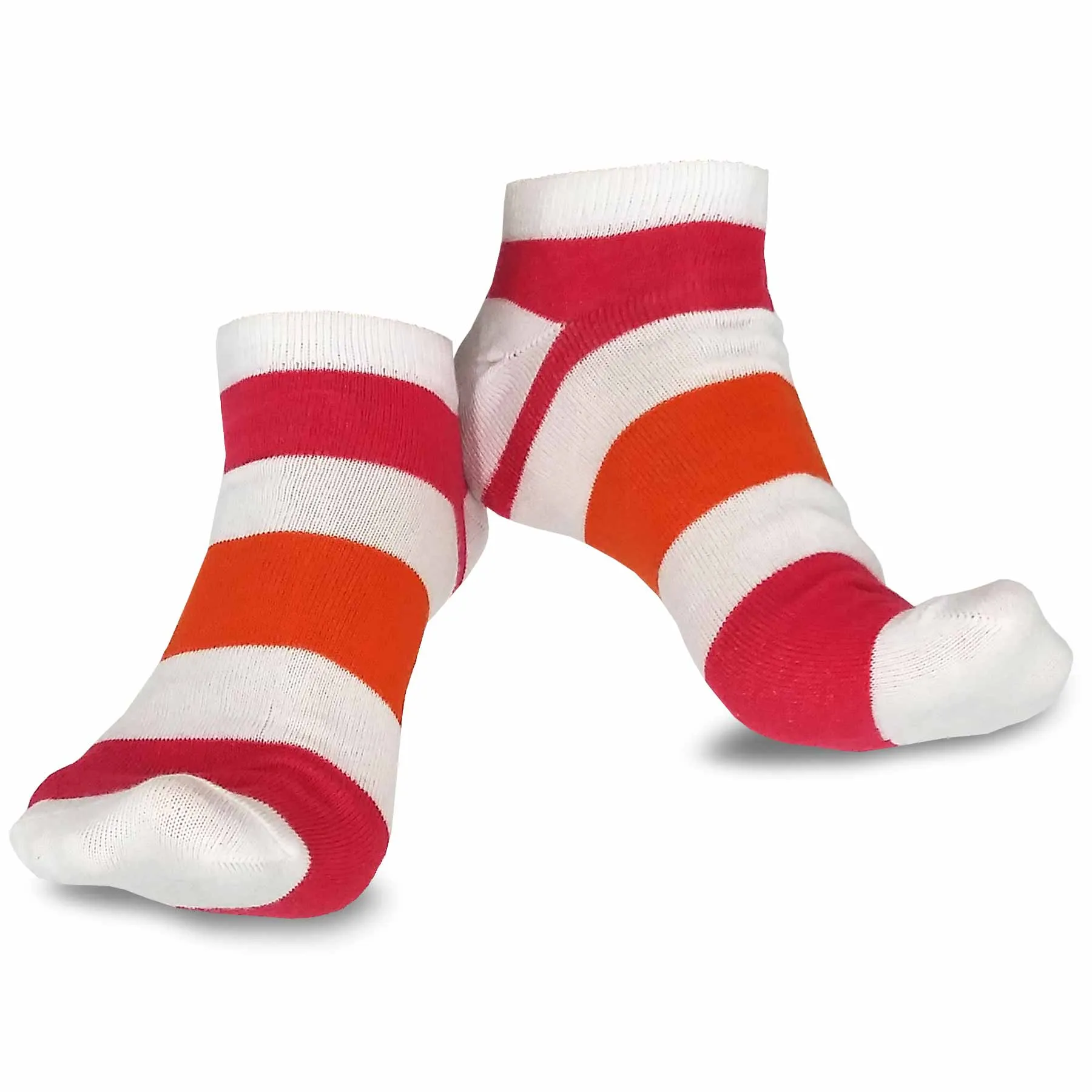 TeeHee Socks Women's Casual Polyester No Show Stripes/Plain 6-Pack (3109)